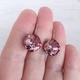 Cерьги Hand Made винтажные с кристаллами Swarovski бордово-розового цвета Antique Pink - изображение 2