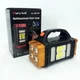 Ручной фонарь для кемпинга светодиодный фонарь - повербанк HB-2678 25W+2COB с солнечной батареей. Цвет: оранжевый - изображение 7