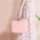 Портативная кожаная косметичка с зеркалом и подсветкой размером 26x23x11 см розовый (FG22) - изображение 3