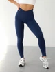 Спортивні жіночі легінси Soft SQ з ефектом візуальної корекції фігури Push Up V-пояс Однотонні XS-S Темно-сині (SQ020000S) - зображення 1