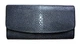 Кошелек женский из натуральной шлифованной кожи черный ската Ekzotic leather (stw4) - изображение 1