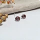 Серебряные серьги (пара)Сережки гвоздики на закрутках Вышиванка с эмалью Родированное серебро 925 пробы 82881э - изображение 2