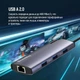 Док-станция СolorWay USB-C 6-в-1 Type C PD 100W/USB3.0х3/USB2.0/RJ45 (CW-HUB03) - изображение 17