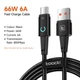 Кабель Toocki 6А USB – Type-C PD 66W (11V/6A) швидка зарядка та передача даних 1000мм Black - зображення 2