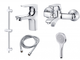 Набор смесителей PERLA SPLIT (PSH404+PSH403+PSF1002+PSF2002+ PSH1850 ) 104041-C - изображение 1