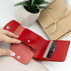 Женский кожаный кошелек маленький на кнопке Handycover HC0062 красный - изображение 14