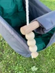 Детская тканевая водонепроницаемая подвесная качель " 2 в 1 0+" Гамак-Качель для дома и улици Темно-серая с Зеленым - изображение 6