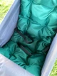 Детская тканевая водонепроницаемая подвесная качель " 2 в 1 0+" Гамак-Качель для дома и улици Темно-серая с Зеленым - изображение 8