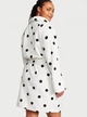 Халат Victoria's Secret флисовый белый горох плюшевый Short Cozy Robe XS/S - изображение 2