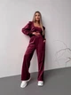 Жіночий велюровий костюм (кофта+штани+топ) Uaclothes 42-44 Бордовий (like36631-170571349) - зображення 2