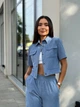 Жіночий прогулянковий костюм із міркро-вельвету Uaclothes 42-44 Блакитний (like34174-145811349) - изображение 3