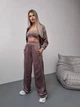 Жіночий велюровий костюм (кофта+штани+топ) Uaclothes 42-44 Капучино (like36635-170611349) - зображення 5