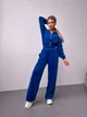 Жіночий велюровий костюм (кофта+штани+топ) Uaclothes 46-48 Синій (like36633-170591350) - зображення 4