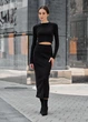 Жіночий В'язаний Костюм Стаф Комплект Спідниця Топ Staff Black XS-S (298093) - зображення 3