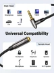 Кабель аудіо Ugreen 4 pin 3.5 mm подовжувач кутовий 5 м Black (AV188) - зображення 4