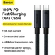 Кабель Baseus USB Type-C to USB Type-C PD2.0 100W 5A/20Вт 1 м White(CAJY020002) - изображение 7