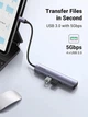 USB-хаб Ugreen USB type-c много портовый адаптер концентратор 5 в 1 алюминиевый 15 см Grey (CM417) - изображение 3