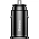 Автомобильное зарядное устройство BASEUS Square Metal A+A 30W Dual QC3.0 Quick Car Charger Black (CCALL-DS01) - изображение 3
