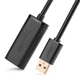 USB кабель-удлинитель Ugreen USB 2.0 Male to USB Female 480 Мбит/с 10 м Black (US121) - изображение 2