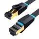 Интернет кабель Vention Flat Cat8 Ethernet сетевой шнур патч-корд 40 Гбит/с 0.5 м Black (IKCBD) - изображение 1