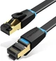 Інтернет кабель Vention Flat Cat8 SSTP Ethernet мережевий шнур патч-корд 40 Гбіт/с 1.5м Black (IKCBG) - зображення 1