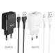 Мережевий зарядний пристрій Hoco Glorious single port QC3.0 charger + кабель Type-C 1 м White (C72Q) - зображення 2