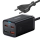 Зарядное устройство Baseus GaN3 Pro GaN 2 x USB Type C 2 x USB 65 W PD с кабелем Black (CCGP040101) - изображение 1