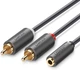 Кабель аудіо UGREEN 3.5 mm to 2RCA аудіо перехідник 1 м Black (AV102) - зображення 1
