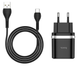 Сетевое зарядное устройство Hoco Smart QC3.0 charger + кабель Type-C 1м Black (C12Q) - изображение 1