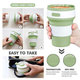 Стакан складной силиконовый Collapsible Coffee Cup чашка 350мл зелёный - изображение 3