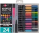 Набор маркеров акварельных Santi Brush Pen двусторонних 24 цвета (5056574438621) - изображение 1