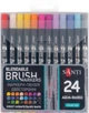 Набор маркеров акварельных Santi Brush Marker двусторонних 24 цвета (5056574441201) - изображение 1