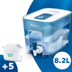 Фільтр для питної води Brita Flow 8,2 л + 5 картриджів Maxtra Pro - зображення 1