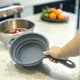 Кухонный дуршлаг складной силиконовый с ручкой, 24 см - изображение 5