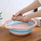 Складной таз миска пластиковый, 23x20x8,5 см, Розовый - изображение 9
