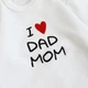 Дитячий боді з надписом I love Dad and Mom 74 см білий BD19-LoveDadMom-24 Ladan - зображення 2