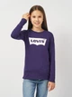 Подростковая футболка с длинными рукавами для девочки Levis Lvb-L/S Batwing Tee 4EA643-PAS-LR 146-152 см (12A) Темно-фиолетовая (3666643113988) - изображение 1