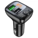 Адаптер автомобільний BOROFONE BC41 Eminency QC3.0 Car BT FM transmitter 18W Black - зображення 3