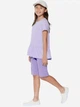 Детский летний комплект (футболка + шорты) для девочки Uniqlo 598017663 122 см Фиолетовый (1159811657) - изображение 2