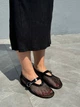 Женские балетки ShoesBand Черные из текстильной сетки с кожей с перфорацией 37 (24 см) (S98081) - изображение 2