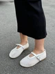 Женские балетки ShoesBand Молочного цвета из текстильной сетки с кожей с перфорацией 39 (25,5 см) (S98081-1) - изображение 2