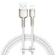 USB кабель Lightning для iPhone iPad Baseus Cafule Metal Series Data Cable (1m, 2.4A, 480Mbps). White - изображение 1