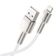USB кабель Lightning для iPhone iPad Baseus Cafule Metal Series Data Cable (1m, 2.4A, 480Mbps). White - изображение 3