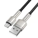USB кабель Lightning для iPhone iPad Baseus Cafule Metal Series Data Cable (0,25m, 2.4A, 480Mbps). Black - изображение 4