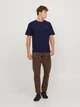 Футболка хлопковая длинная мужская Jack & Jones 12245087 M Темно-синяя (5715427285002) - изображение 3