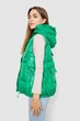 Жилет женский однотонный с капюшоном, цвет зеленый, 244R810, XL - изображение 3