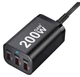 Сетевое Зарядное устройство YMS-618 200W 3 USB GaN + 3 Type-C PD100W Блок Зарядка для телефона Samsung, iPhone, Xiaomi, Redmi, Huawei, Realme Black - изображение 1