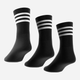 Набір жіночих шкарпеток високих бавовняних 3 пари Adidas IC1321 3-Stripes Cushioned Crew Socks 3P XS Чорні (4066746337301) - зображення 4