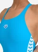 Купальник слитный женский Arena Icons Racer Back Solid 005041-800 38 Turquoise (3468336729243) - изображение 3