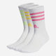 Набір дитячих шкарпеток високих бавовняних 3 пари Adidas IP2638 3-Stripes Cushioned Crew Socks 3P L Білі(4067886377042) - зображення 1